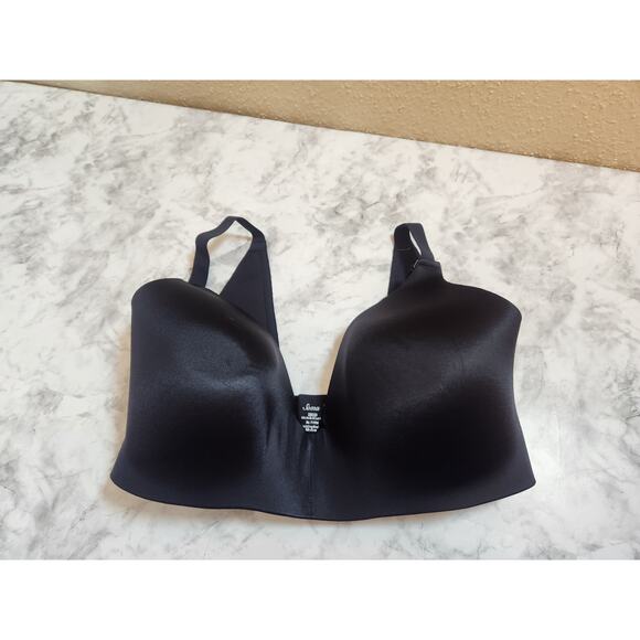 Soma Vanishing Back Wirefree Solid Black Bra with‎ Hook & Eye Closure Size 38DD - Picture 1 of 3